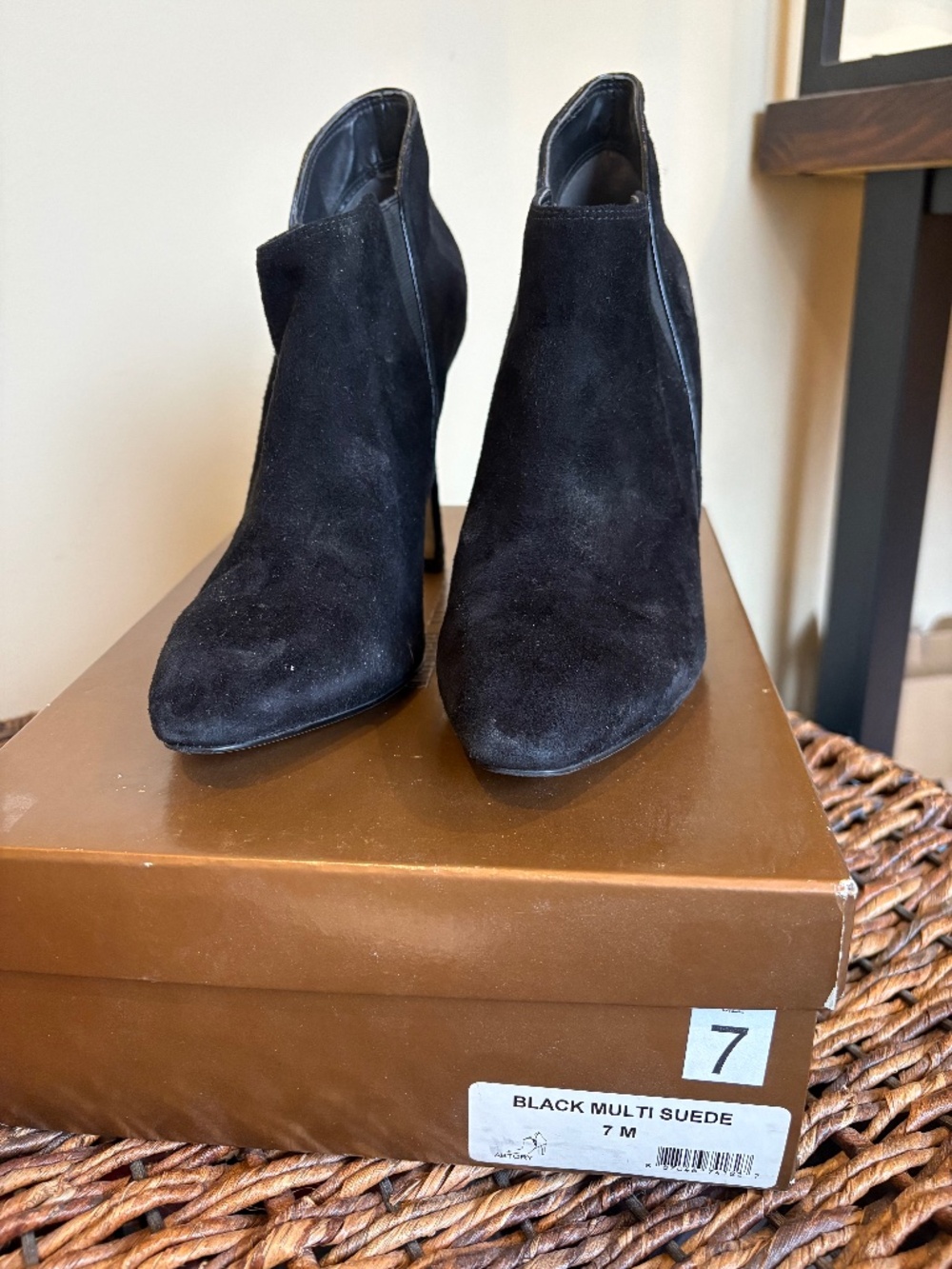 Audrey Brooke Abtory Black Suede Ankle Boots – Size 7